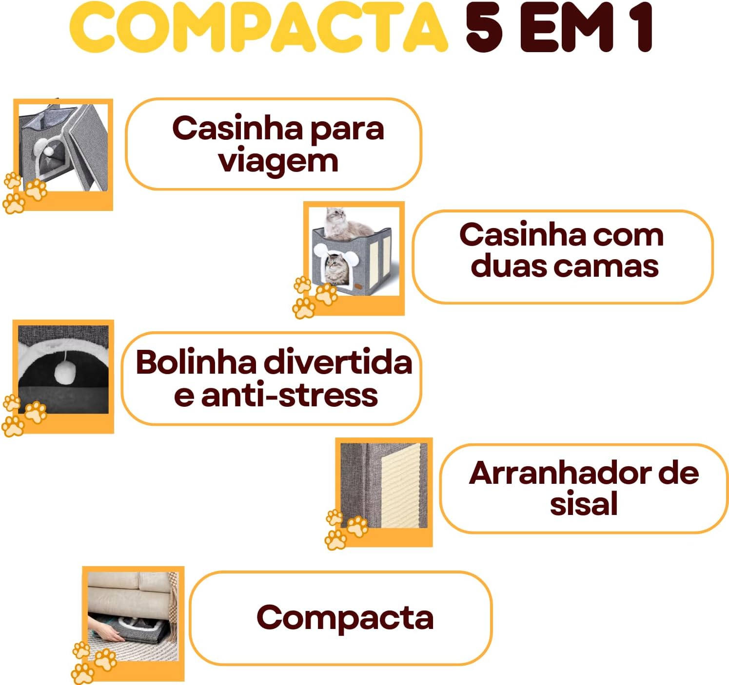 Casinha Cama para Gato Vertical Brinquedo Tapete Fácil Limpar Dobrável Portátil Compacto - Image 5